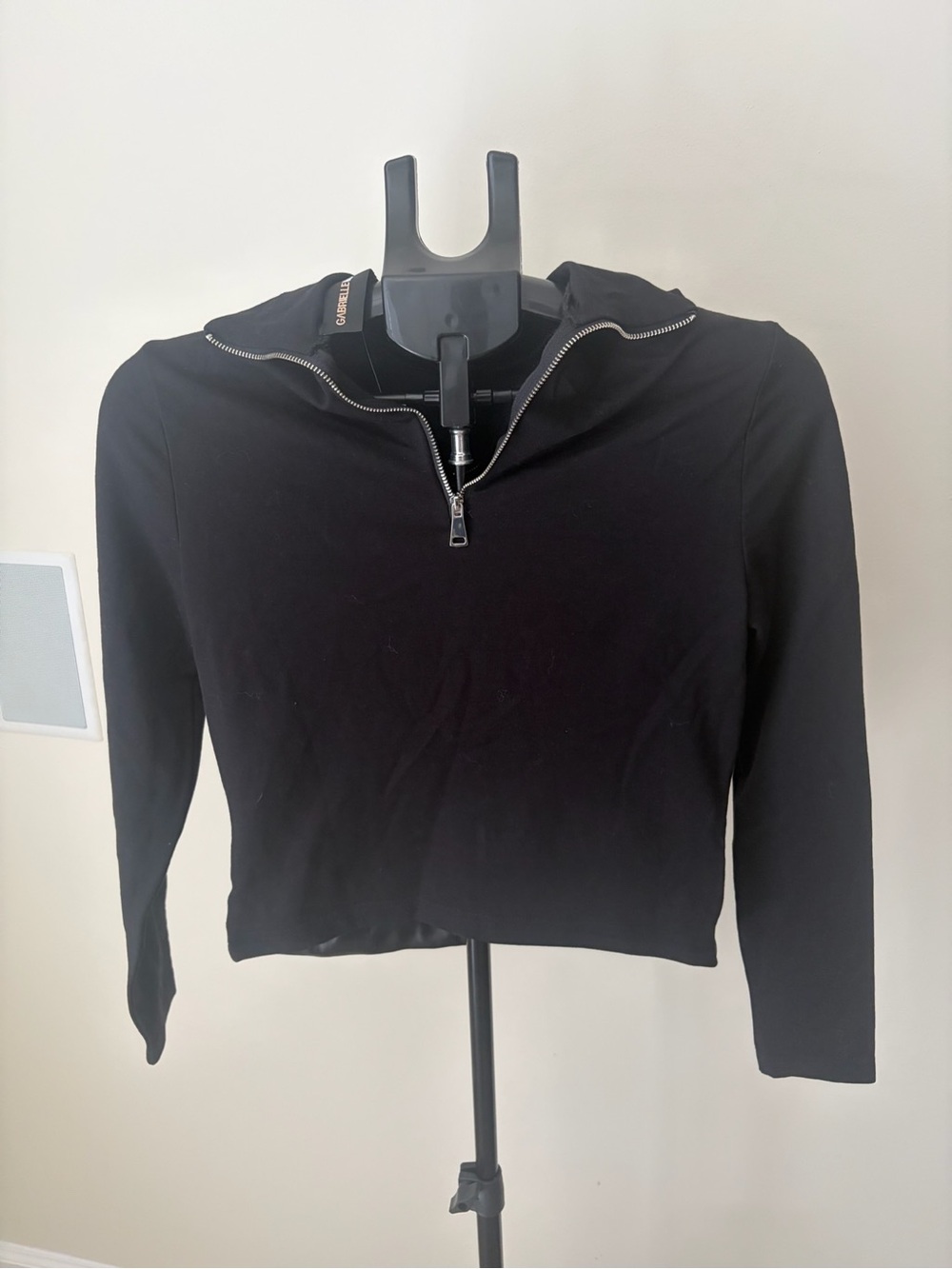 NWT NY&C Gabrielle Union Black Quarter-Zip Top Sz S - CEO of Cozy 🖤